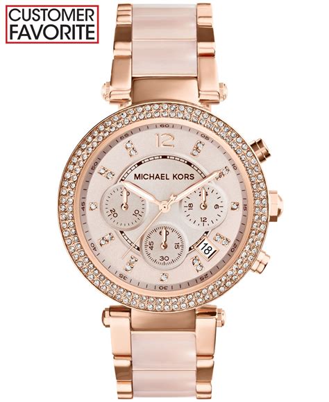 michael kors ladies rose gold parker watch mk5896|Michael Kors chronograph bracelet.